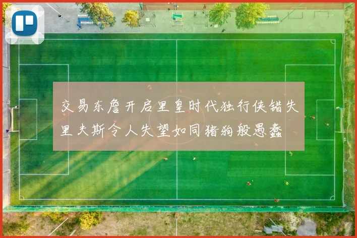 交易东詹开启里皇时代独行侠错失里夫斯令人失望如同猪狗般愚蠢